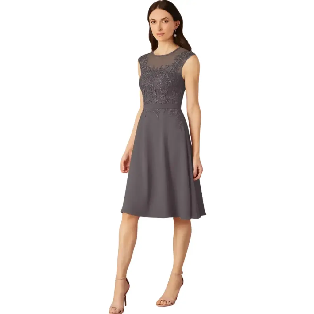 [062259] Vestido Azazie C Gris T L