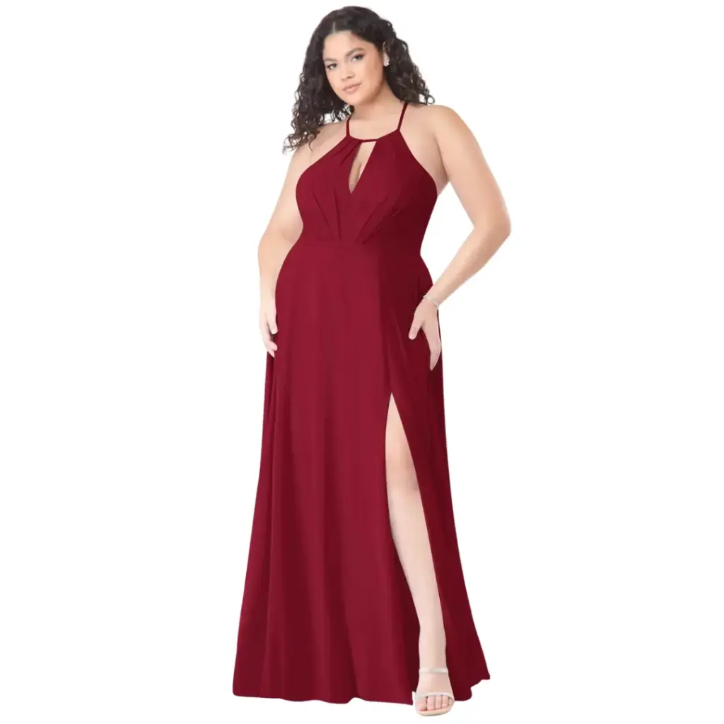 [648013] Vestido Azazie C Vino T 3XL