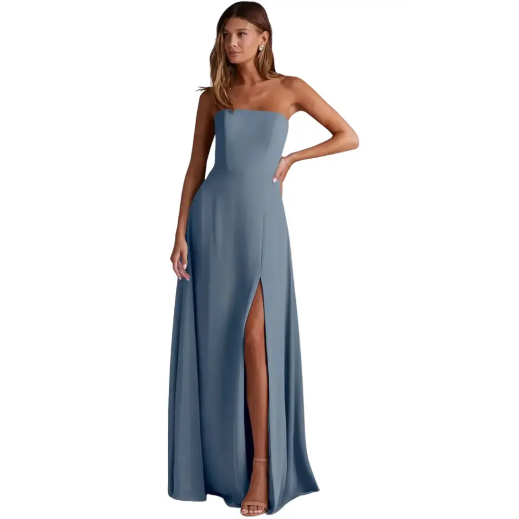 [747894] Vestido Azazie C Azul cenizo T M