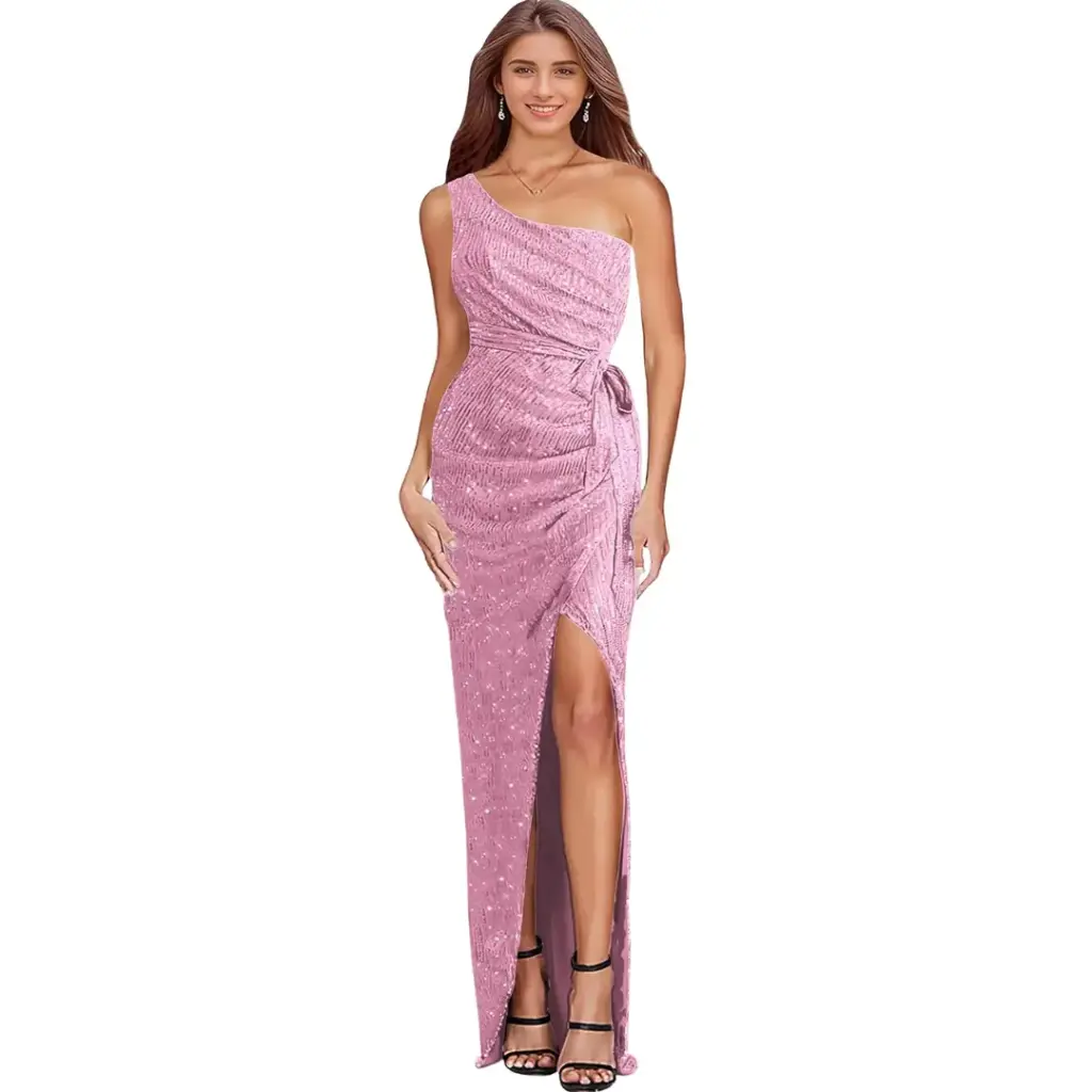 [011228] Vestido de Lentejuelas C Rosa T L