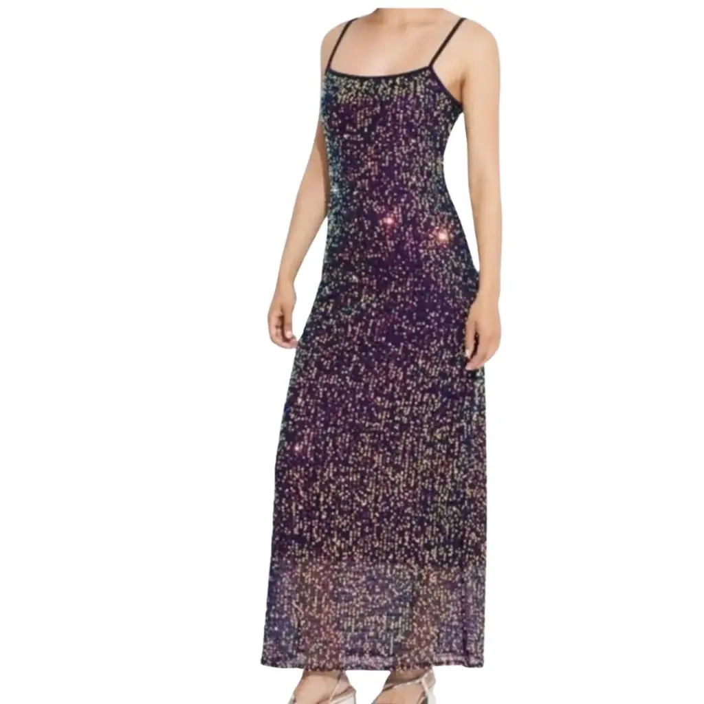 [01587] Vestido de lentejuelas Wild Fable C Morado T XXL