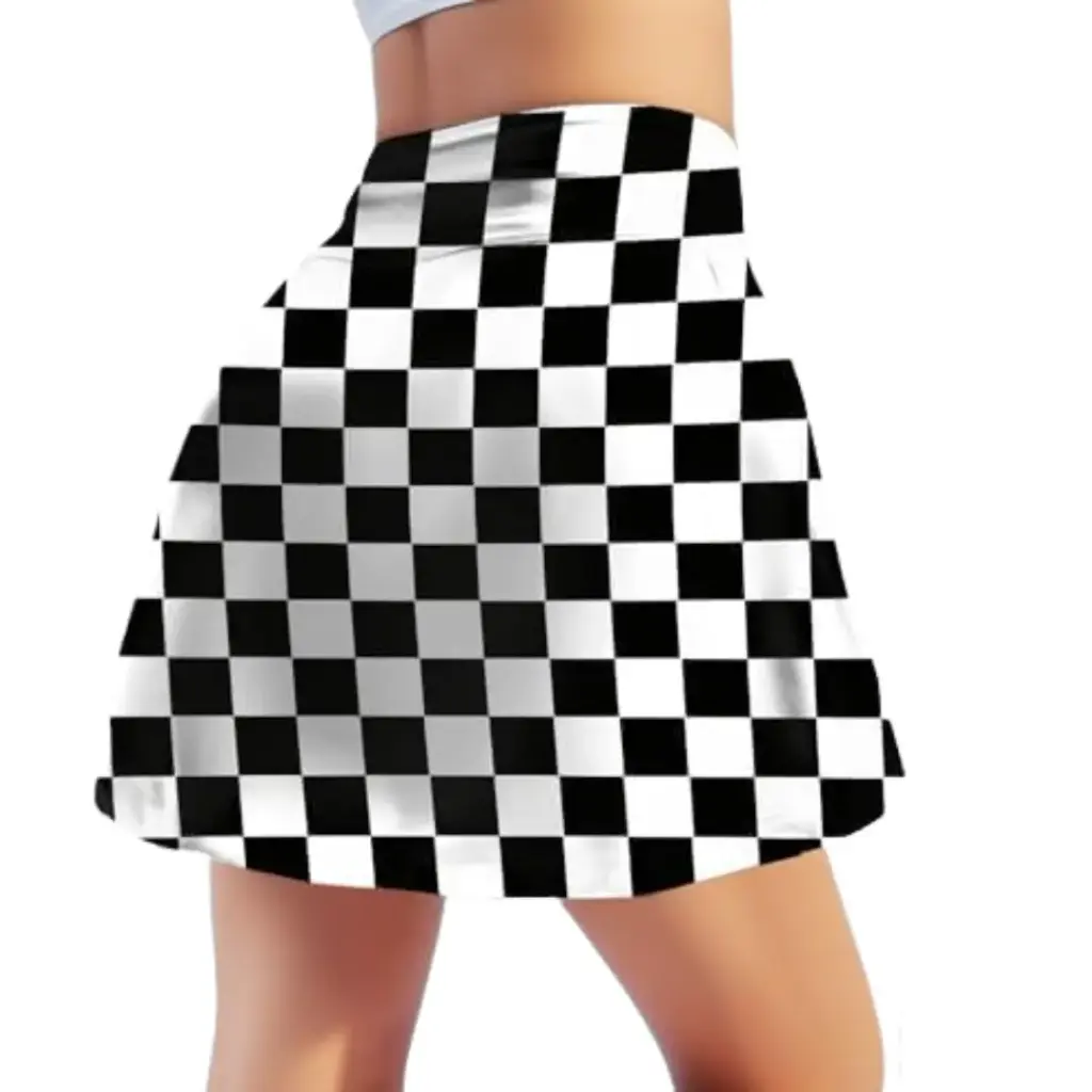 Falda short C Negro- Blanco T XL