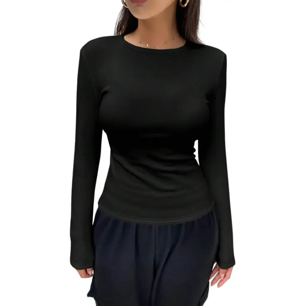 Playera manga larga Shein C Negro T L