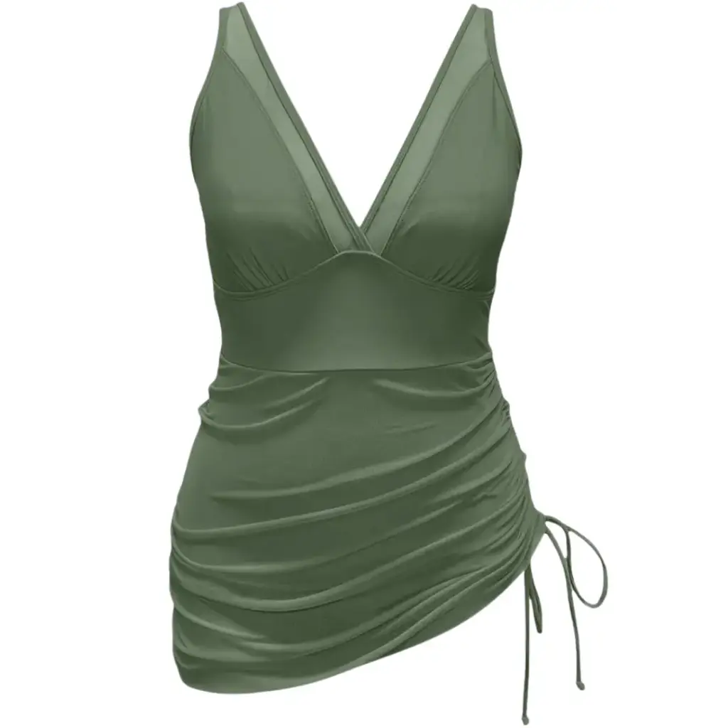 Traje de baño 1 piezas C Verde militar T XL