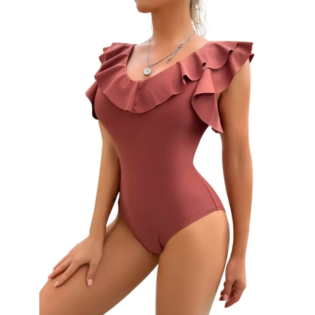 [112689] Traje de baño 1 pieza C Marron T M