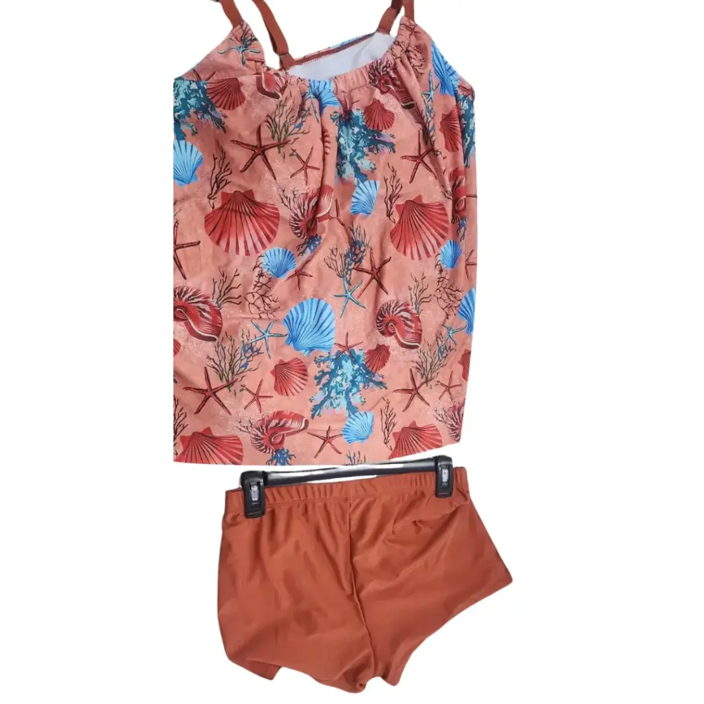 Traje de baño 2 piezas C marron fondo marino T XL