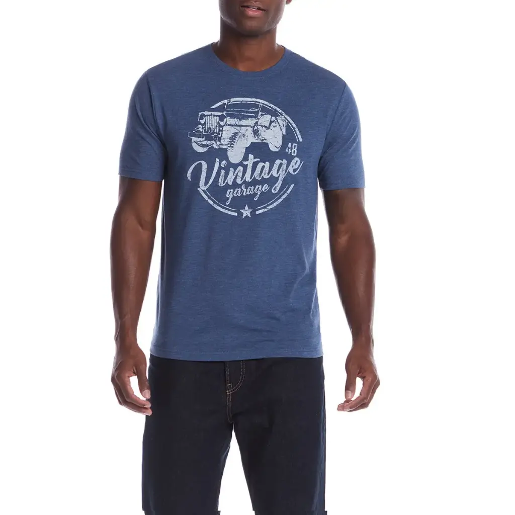 Playera Vintage C Azul marino T S