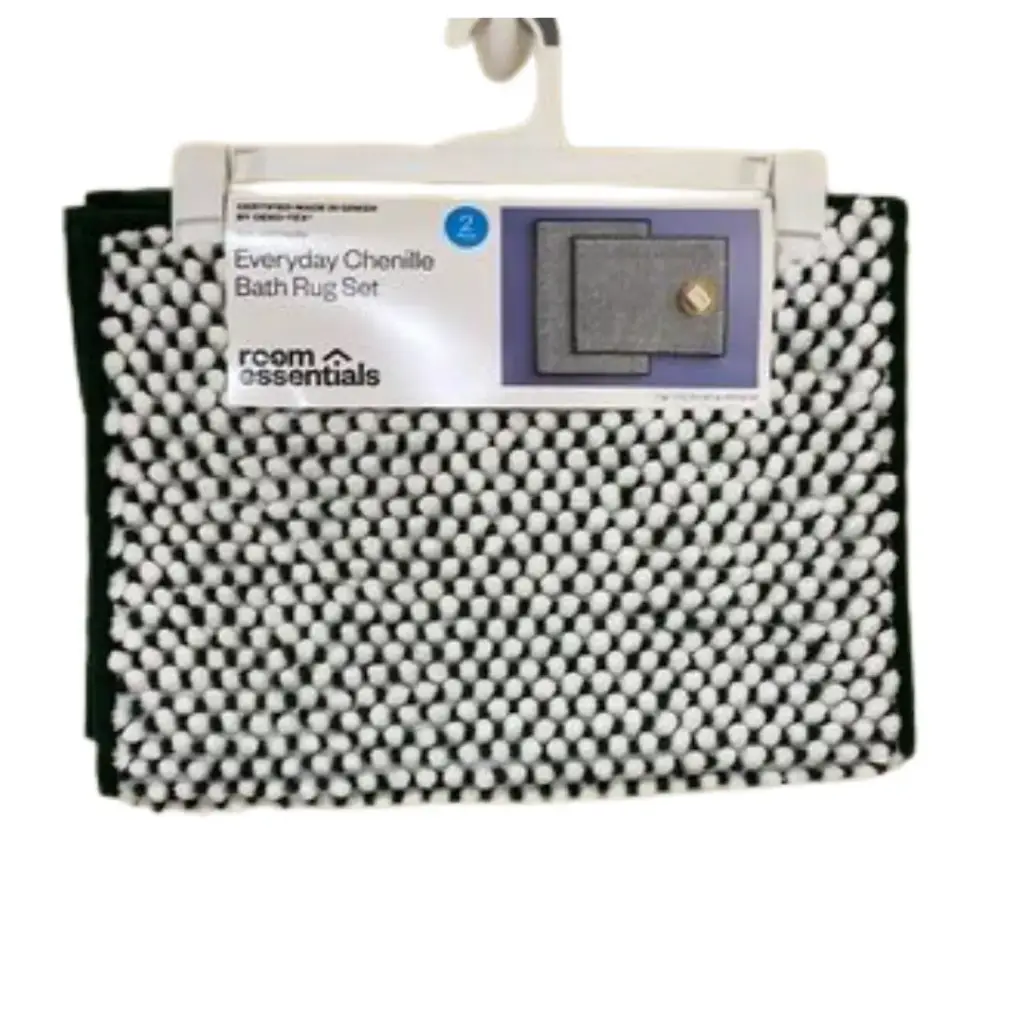 [980836] juego de 2 tapetes room Essentials C Blanco - Verde