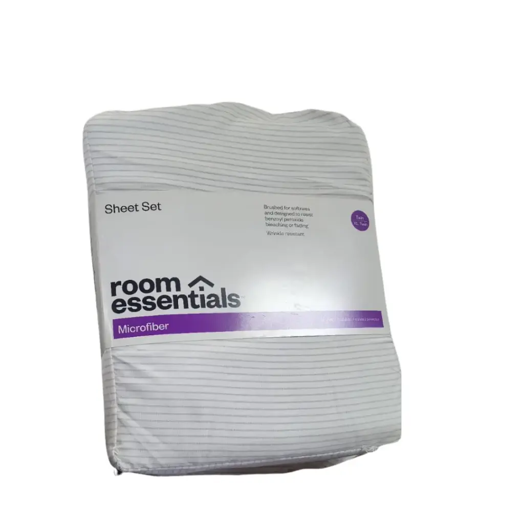 [812654] Sabanas individuales Room essentials C Blanco - Gris