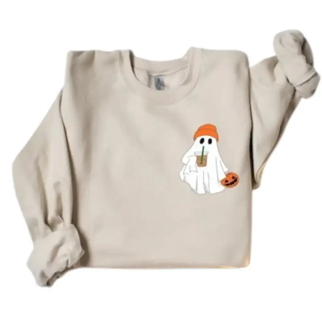 Sudadera con fantasmas C Crema T XL