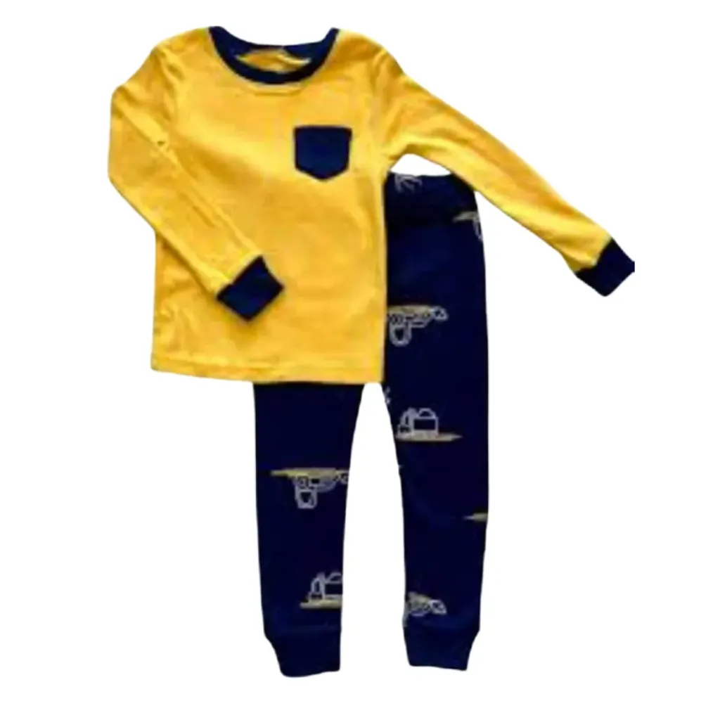 [112773] Juego de pijama C Amarillo - Azhul marino T 6