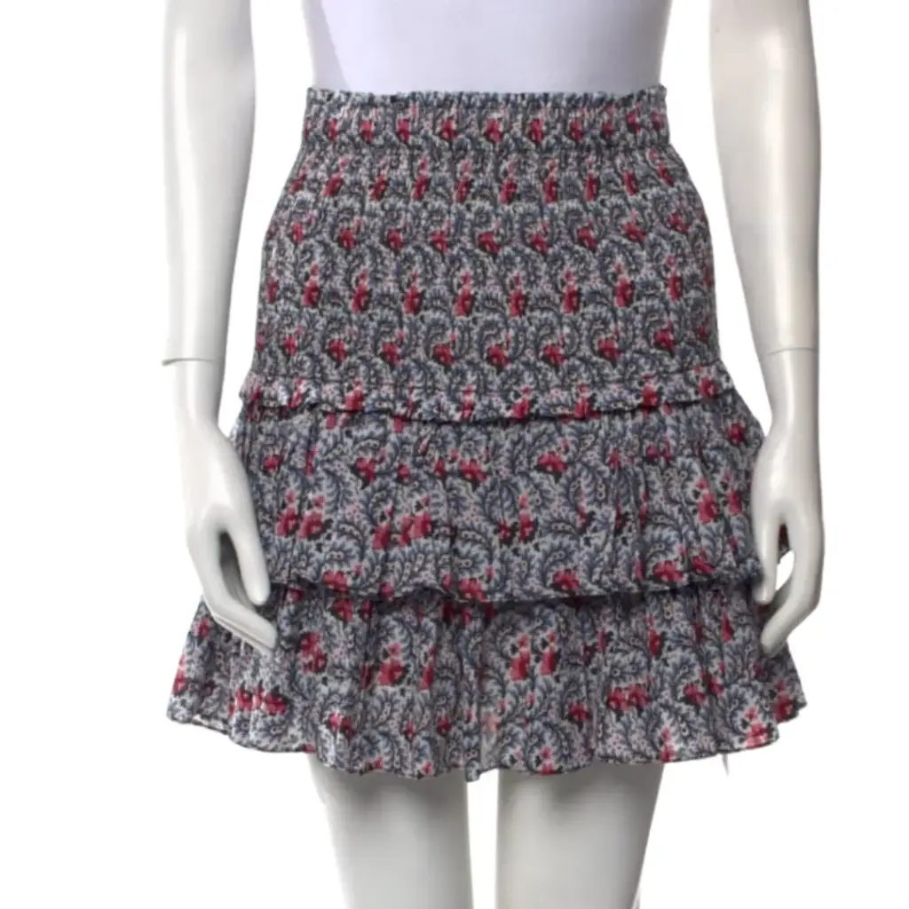 Falda American Eagle C Azul Floreada T S