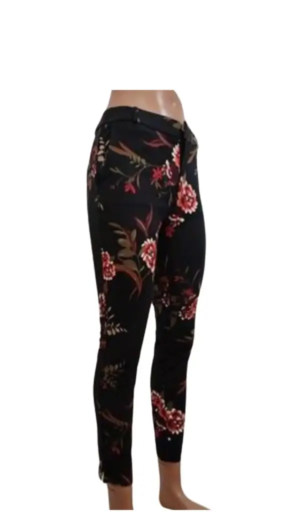 Pantalon Zara C Negro floral T L