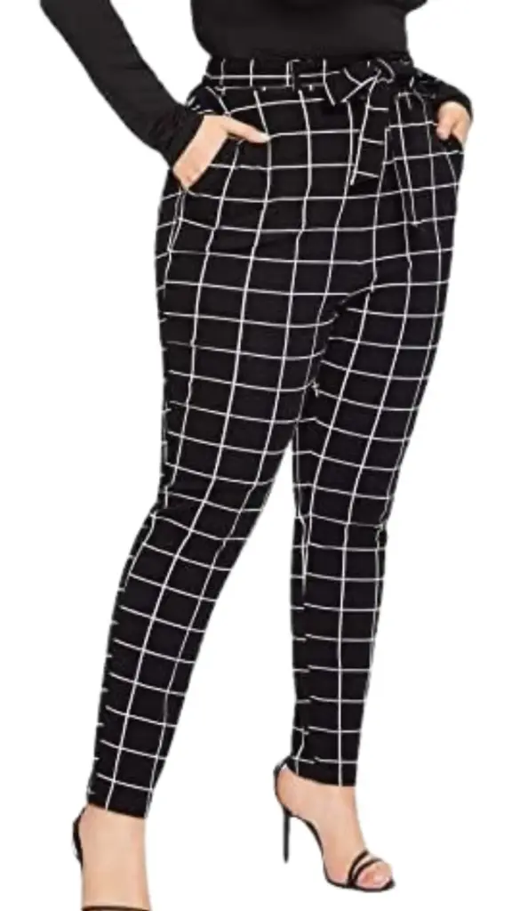 Pantalon Zara C Negro cuadros T S