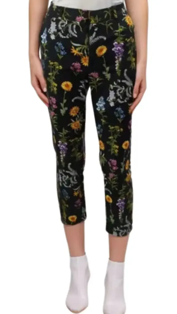 Pantalon Zara C Negro Girasoles T S