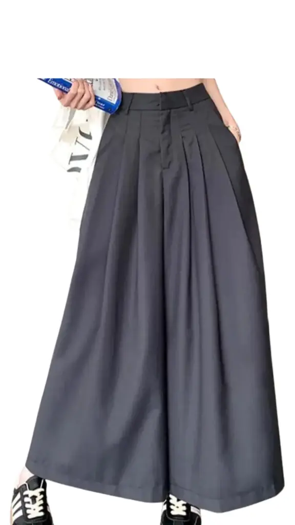  Pantalon Zara C Negro Plisado T L
