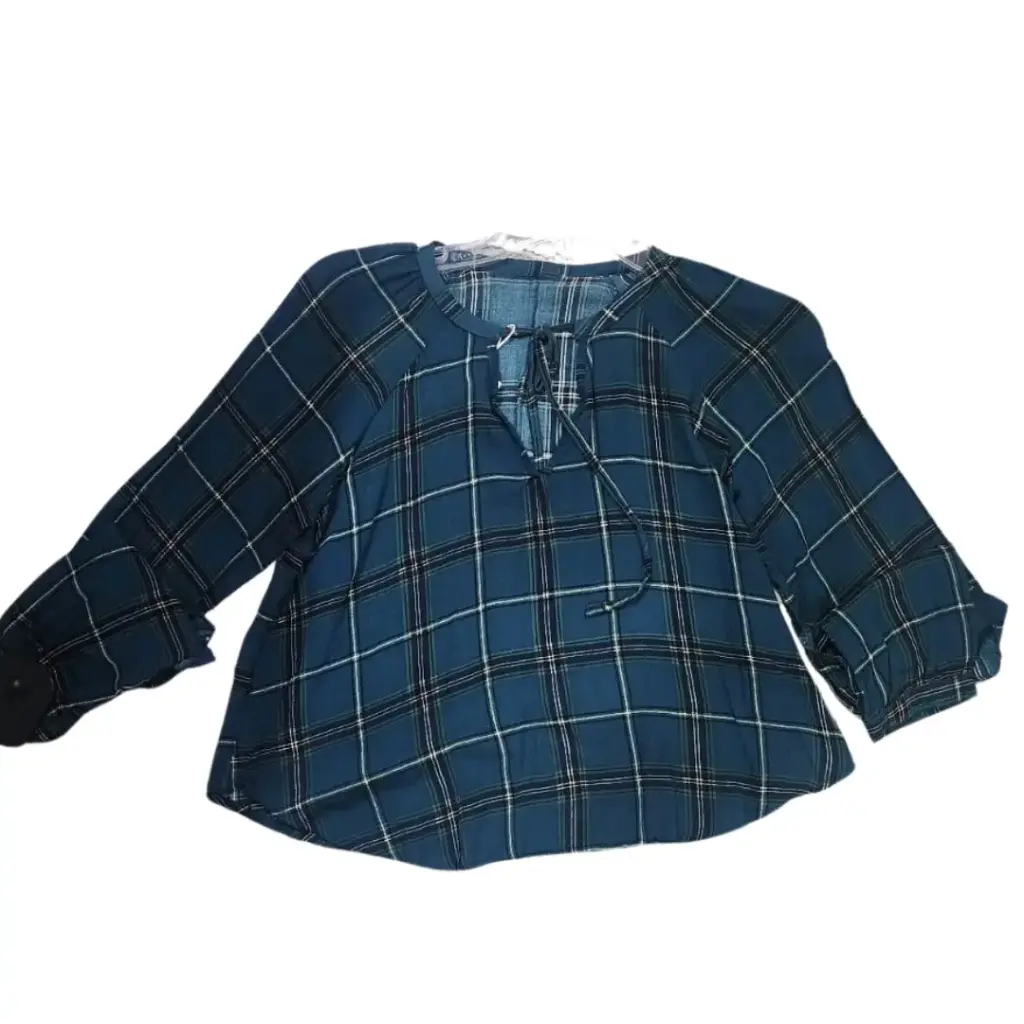 Blusa Zara C Verde a cuadros T S
