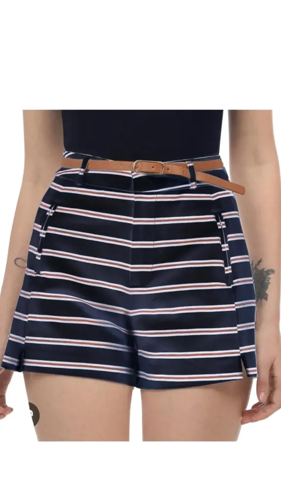 Short Zara C Azul marino rayas T S