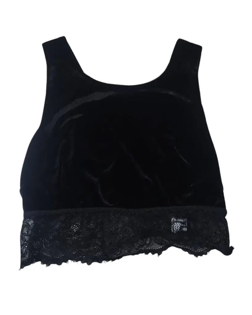 Top Zara C Negro terciopelo T M