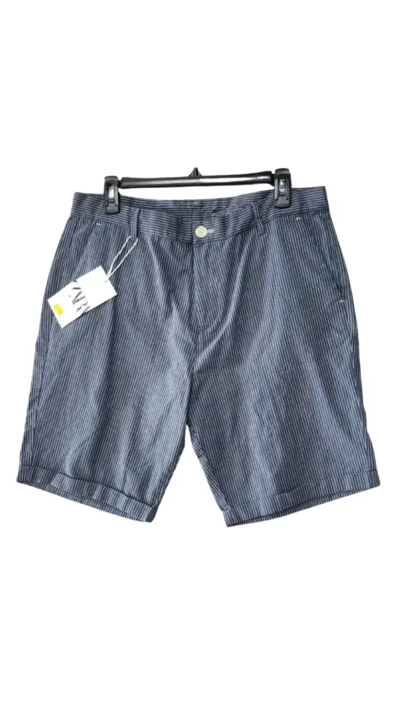 Short Zara C Azul rayas blancas T L