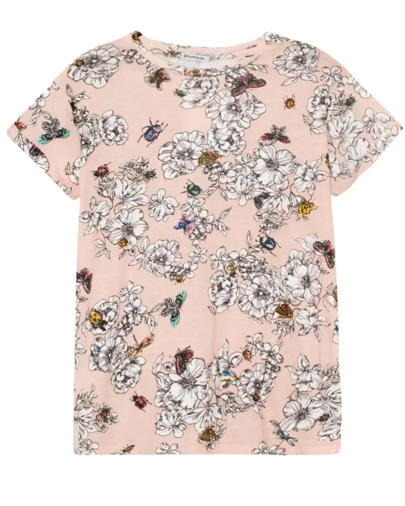 Blusa Zara C Salmon con flores T M