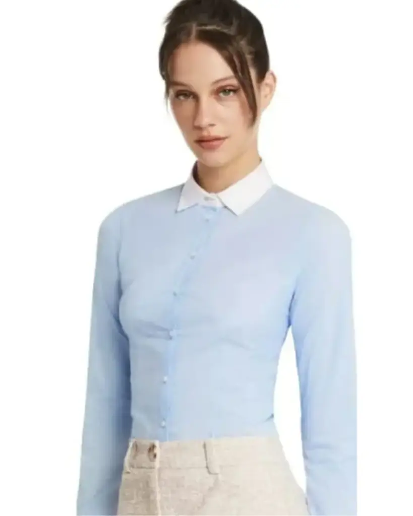 Blusa Zara C  azul cielo T L
