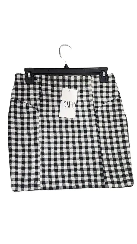 Mini falda Zara Blanco Negro T L