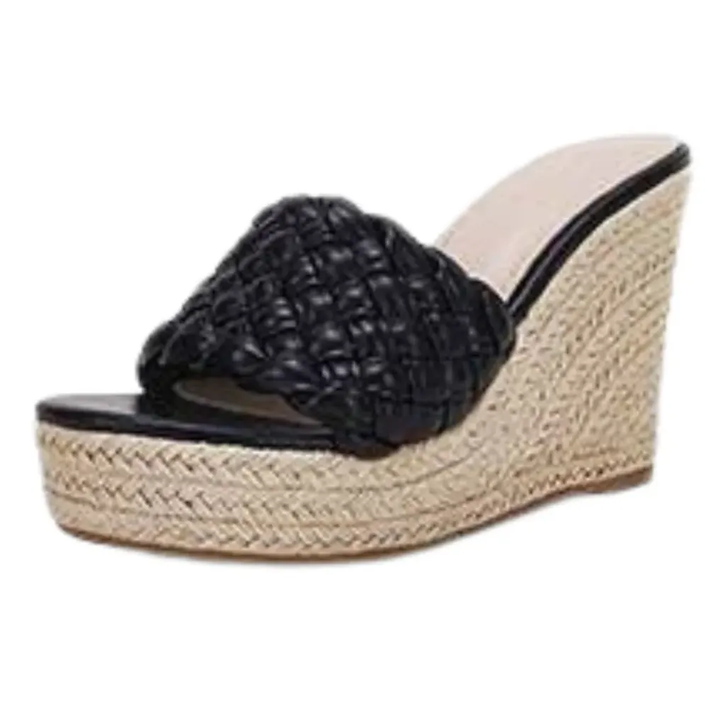 [39JWP5] Huarache Ermonn C Negro trenzado T 7.5 Mex. 25.6