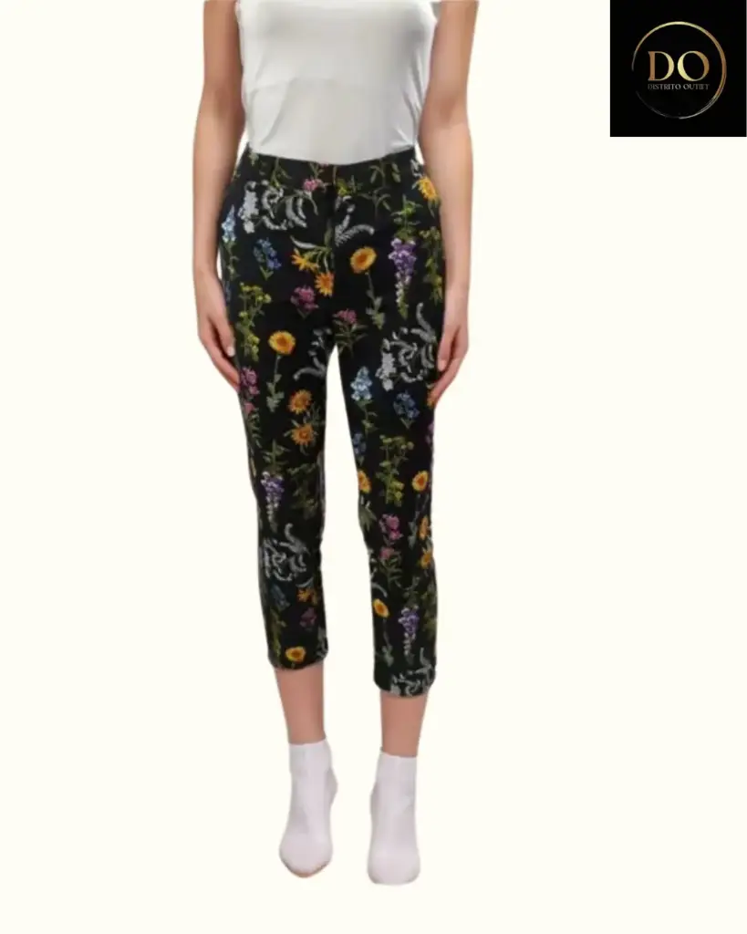 Pantalon Zara C Negro Girasoles T L