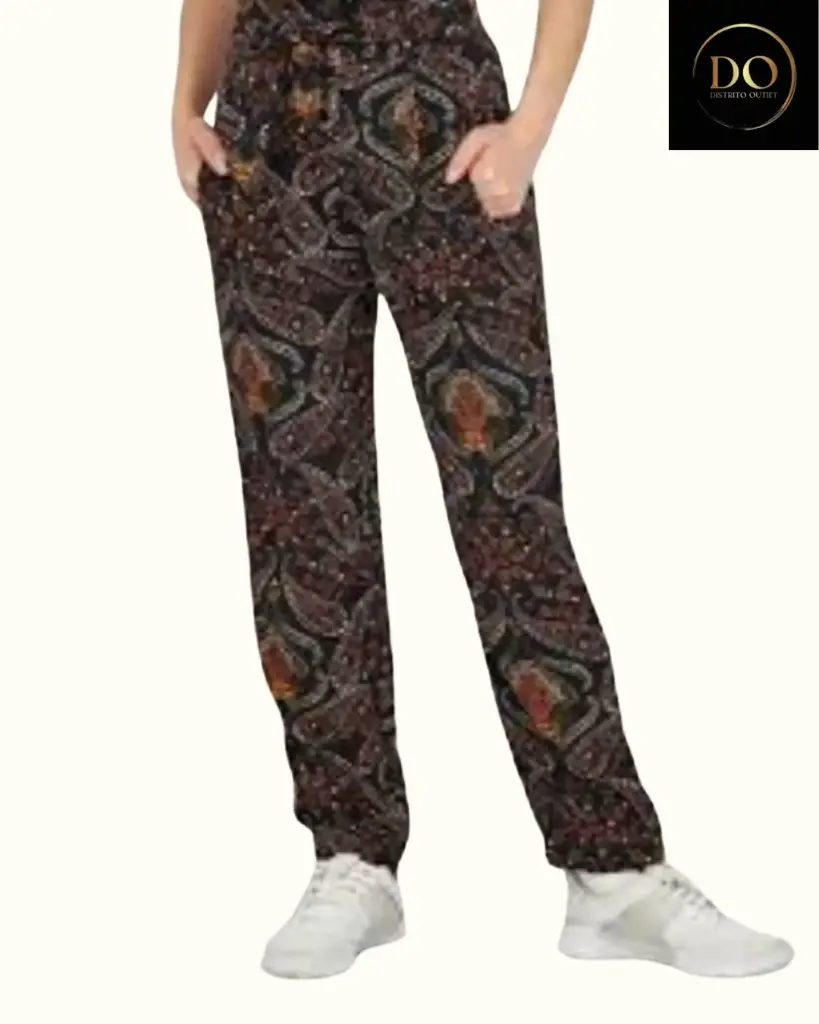 Pantalon Zara Flores C Negro T S