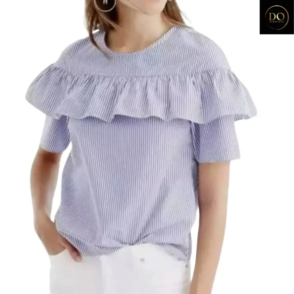 Blusa Zara C Azul - Blanco T M