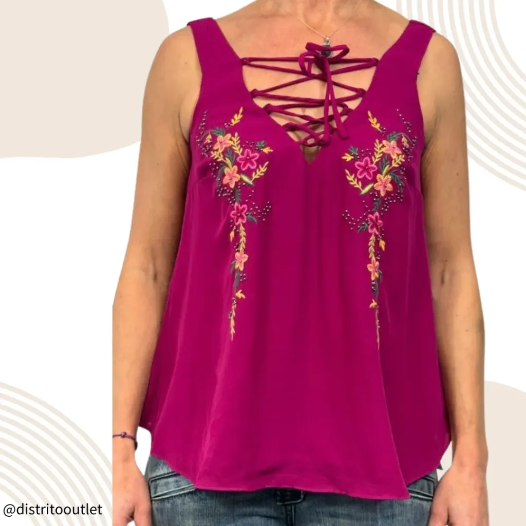 Blusa Zara C Buganvilia con flores T S 