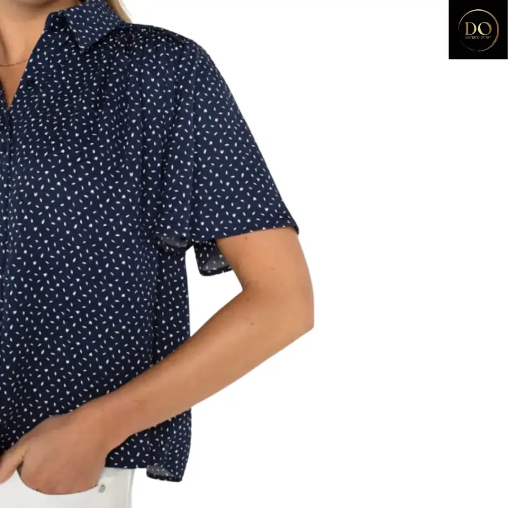 Blusa Zara C Azul marino puntos blancos T S