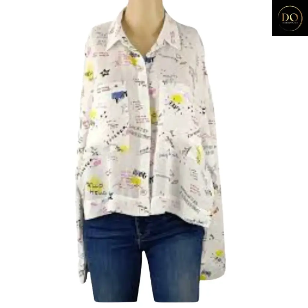 Blusa Zara C Crema con palabras T S