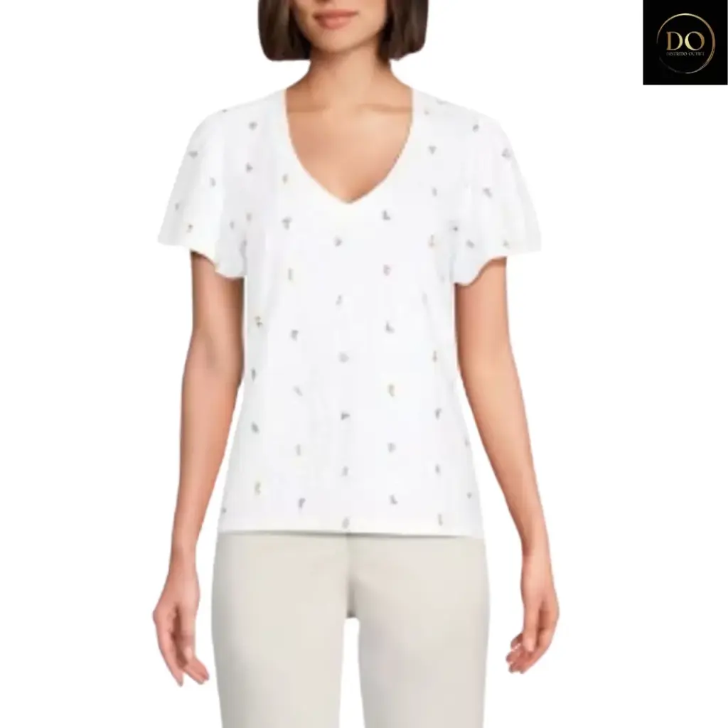 Playera Zara C Blanco corazones T S