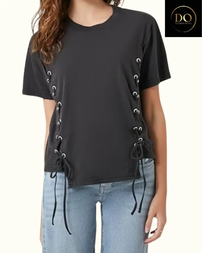 Blusa Zara C Negro doble agujeta T M