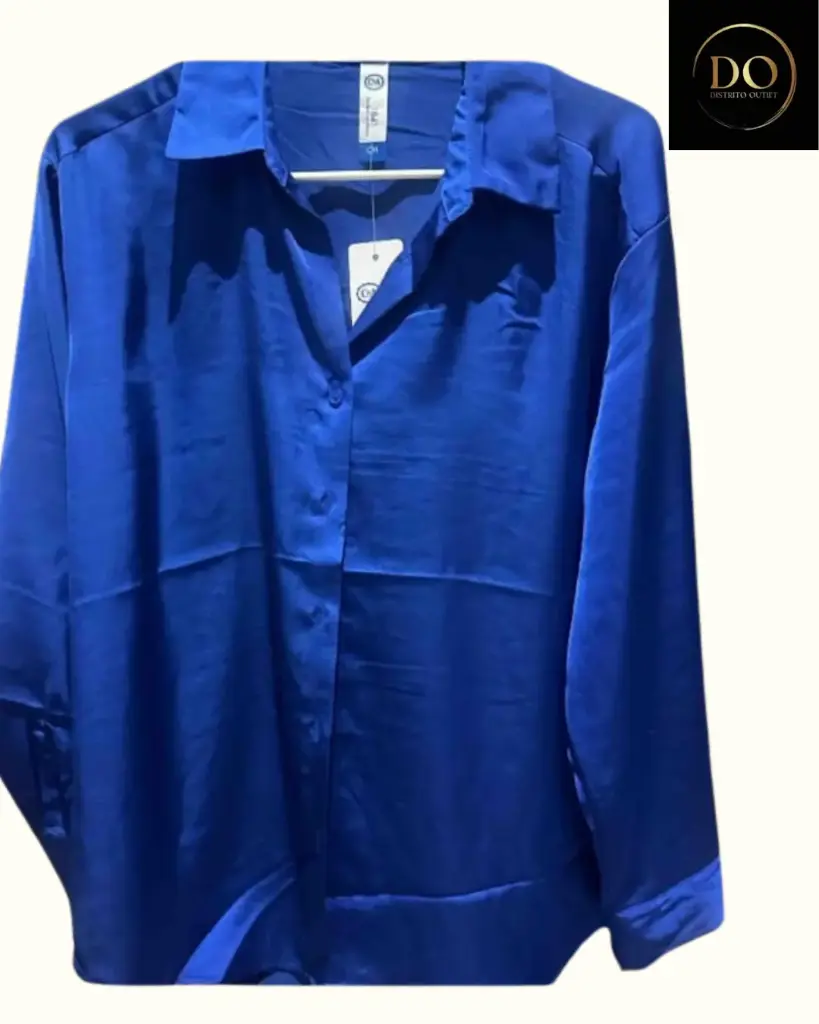 Blusa Zara C Azul rey puntos negros T L