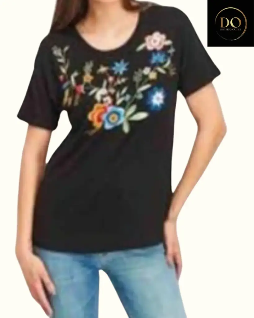Playera Zara C Negro floral T S
