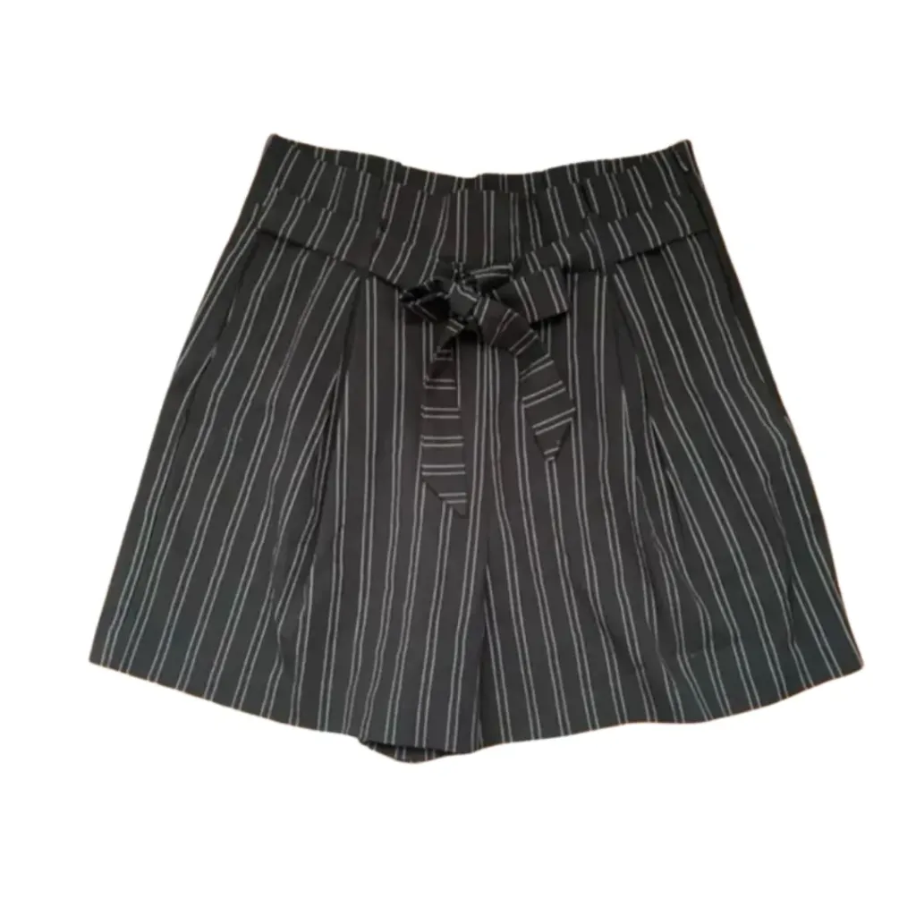 Short Zara C Negro Rayas Blancas T S