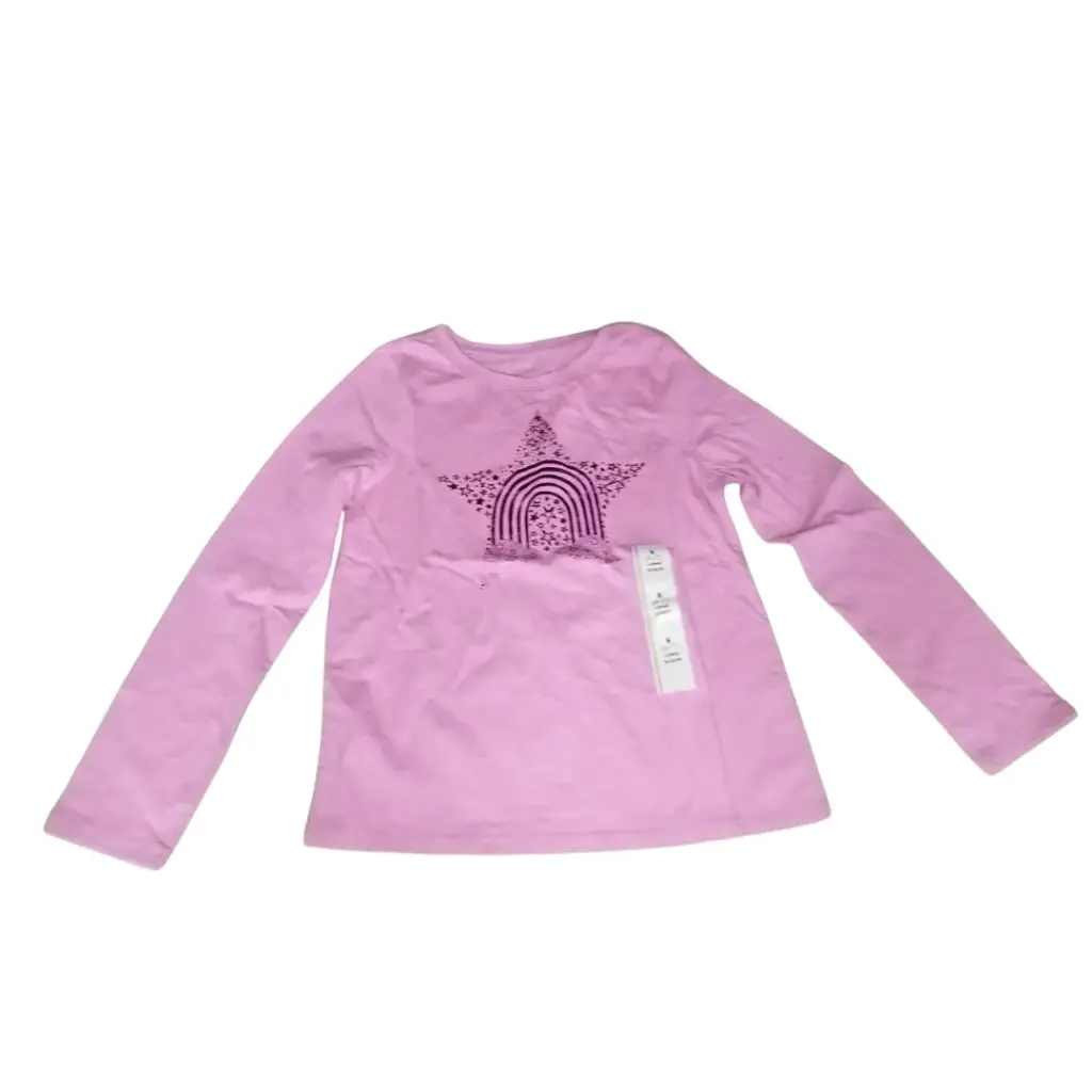 [916747] Playera manga larga C rosa T 6-7