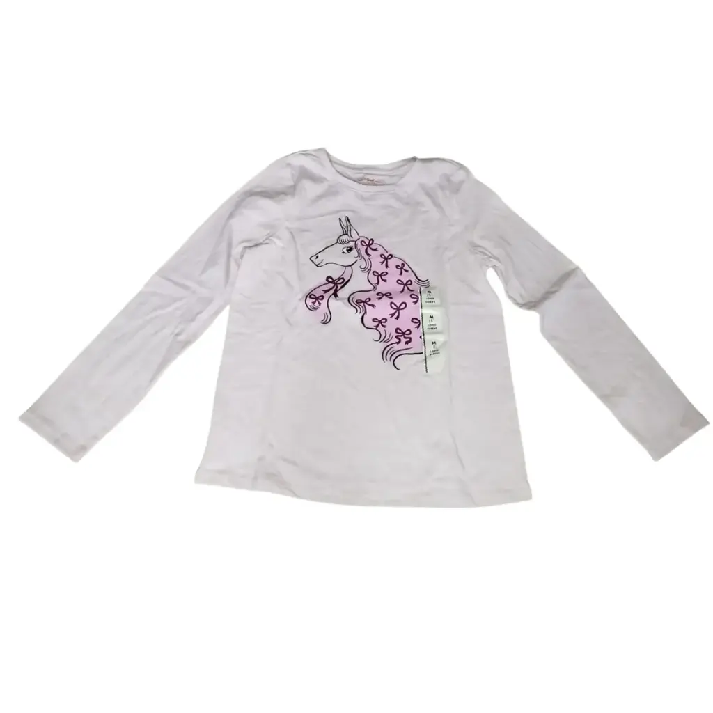 Blusa Unicornio Manga Larga C Rosa T 8