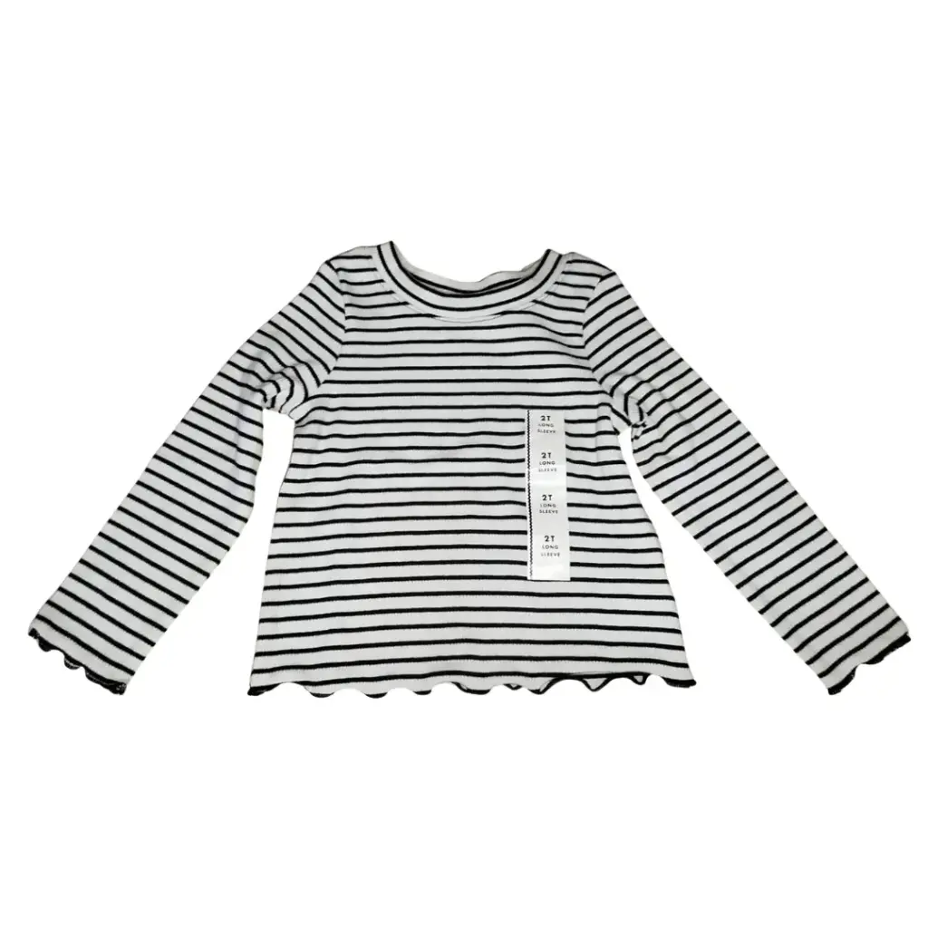 [350381] Blusa de Rayas C Blanco Negro T 2