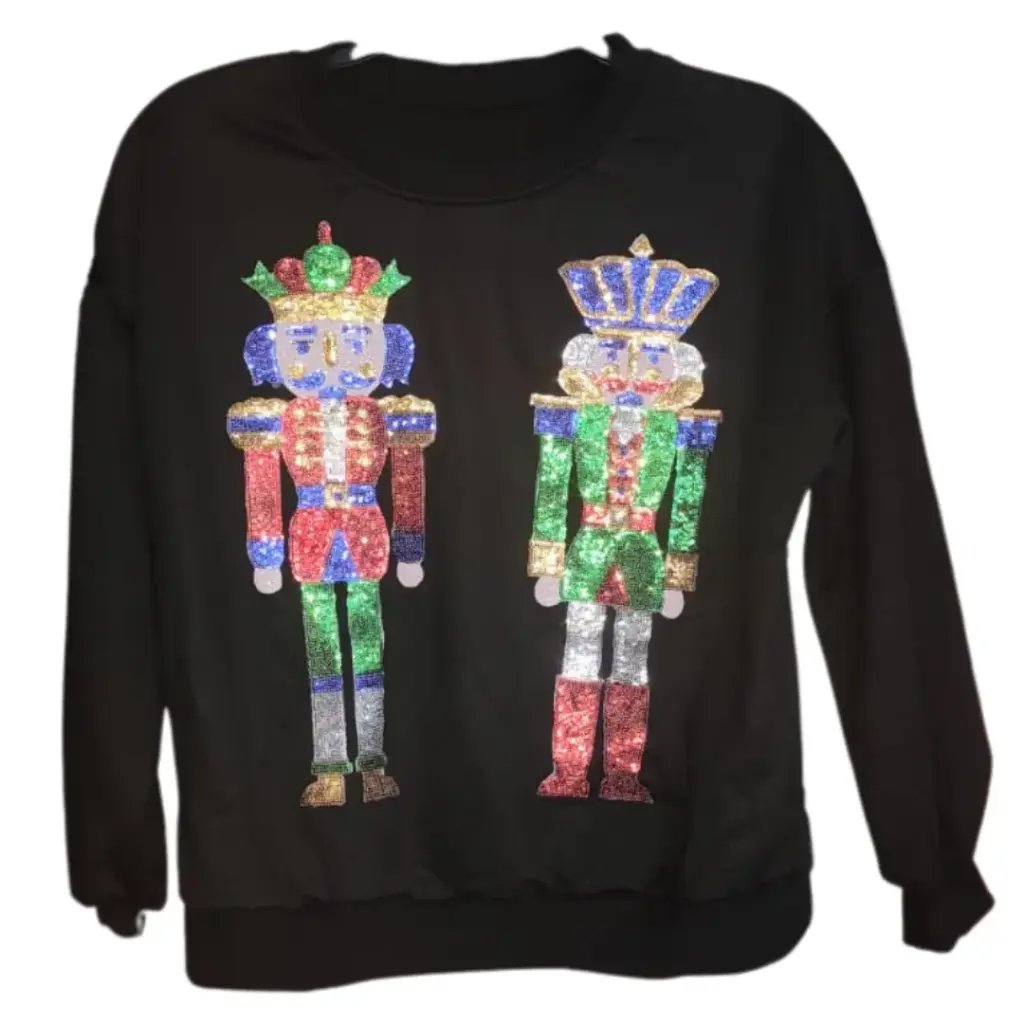 Sudadera navideña con lentejuelas C Negro T S 