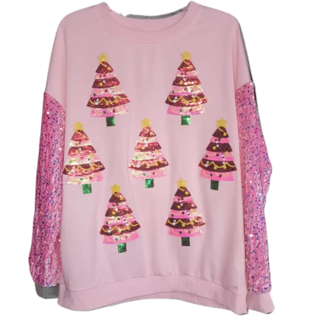 [113341] Sudadera navideña con lentejuelas C  Rosa T XL