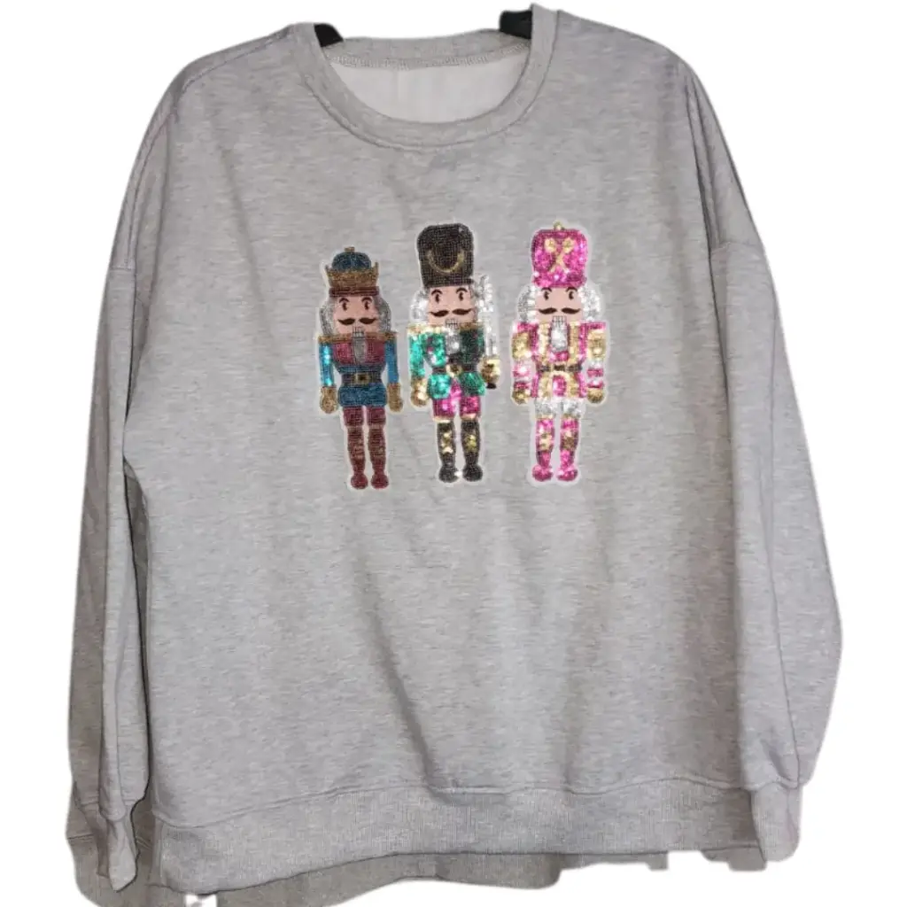 Sudadera navideña con lentejuelas C Gris T M