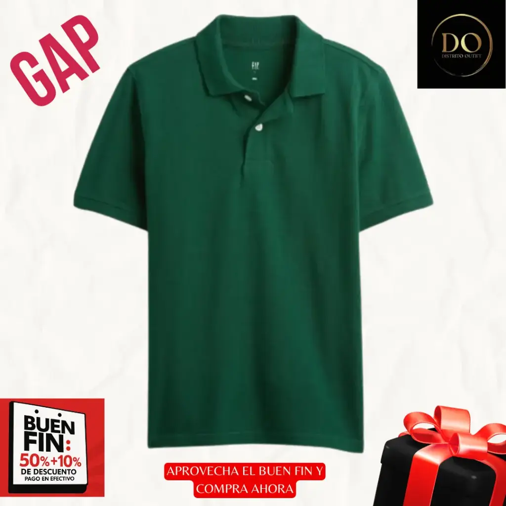 [148005] Playera tipo polo GAP C Verde T M