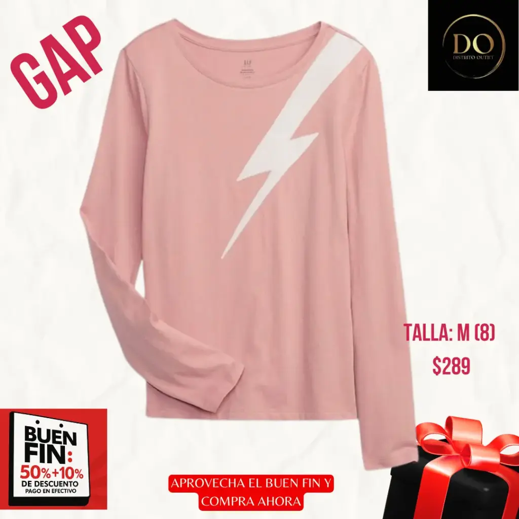 Playera manga larga GAP C Palo de rosa T 8