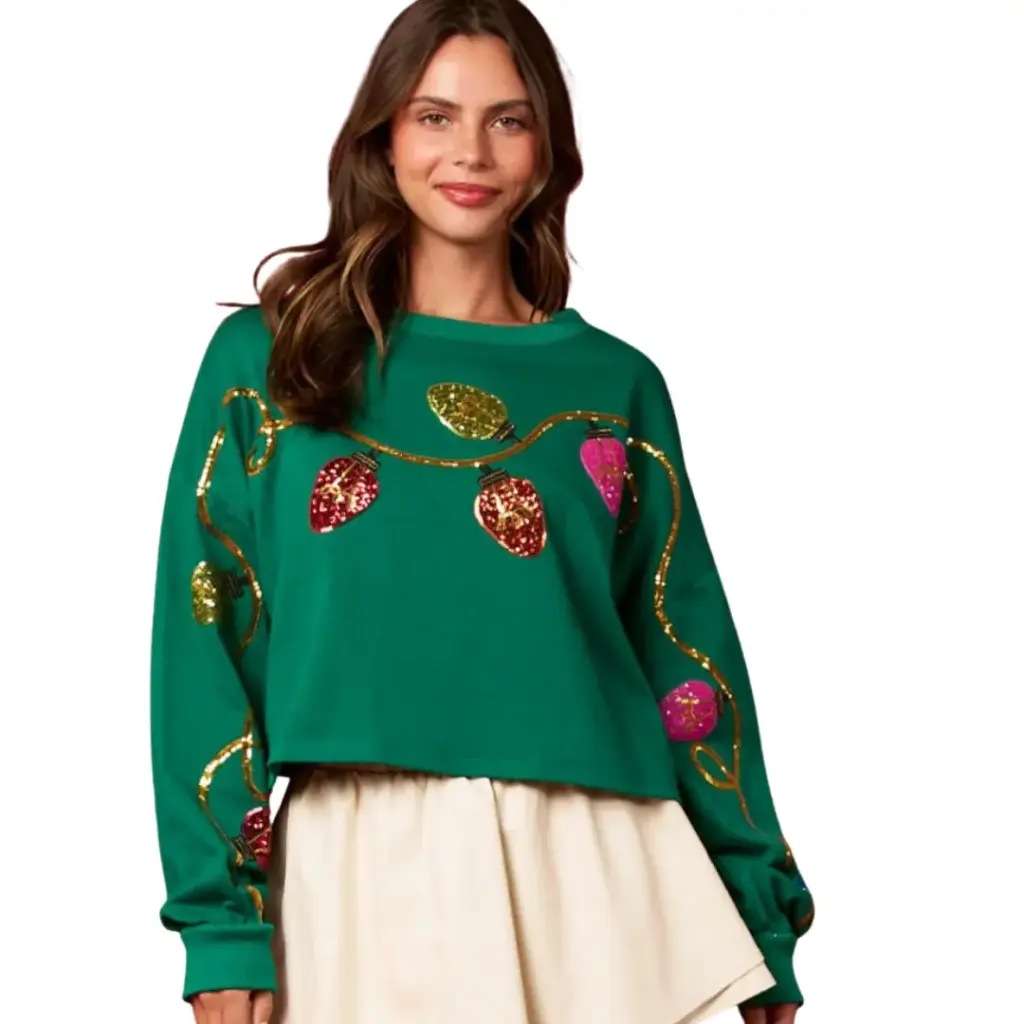 Sudadera Navideña C Verde T S (Niña)