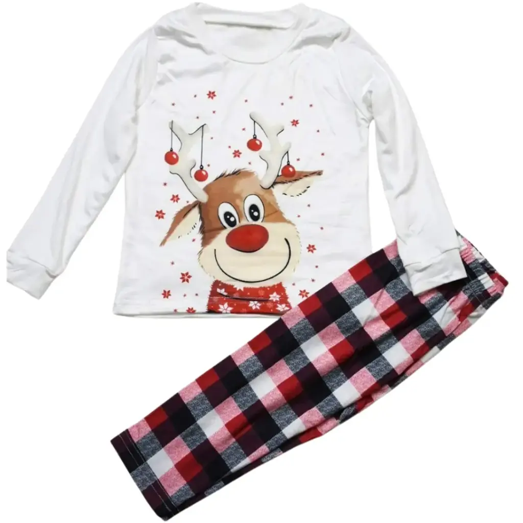 Pijama Navideña Reno C Blanco