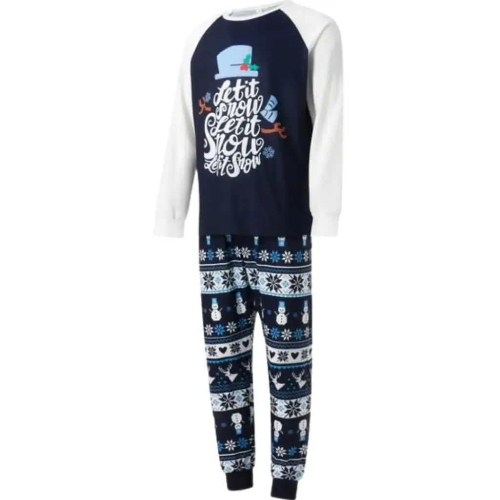 [113396] Pijama Navideña Snowman C Azul T L